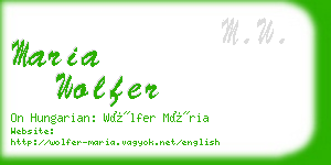 maria wolfer business card